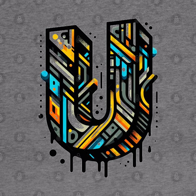 Letter U design graffity style by grappict